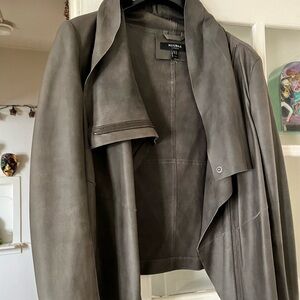 MuuBaa Gray Leather Jacket - Like New!!